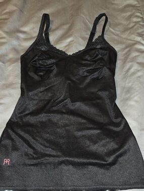 Ruby Ribbon Black Lace-Trim Slip Cami